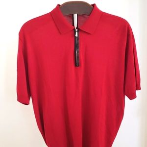 New Zilli Umberto BILANCIONI red polo type with zipper colar and exotic skin